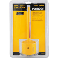 Serra copo diamantada 70mm com haste para alvenaria Vonder