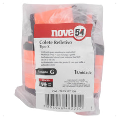 Colete refletivo laranja tipo X tamanho G - Nove54