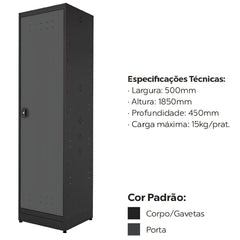 Armário Organizador 01 Porta Ábile Dark Presto
