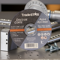 Disco de Corte 115 x 1,2 mm Furo 7/8" Aço e Inox Tradestar