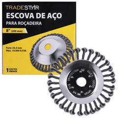 Escova Circular 8'' Aço Torcido para Roçadeira Tradestar