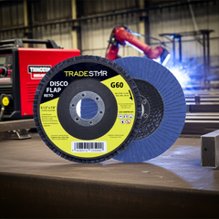 Disco Flap 115 mm G60 Fibra Reto Azul Aço e Inox Tradestar
