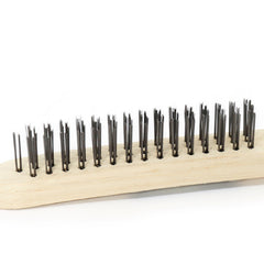 Escova Manual Aço 3 x 15 cm Cabo Madeira Tradestar