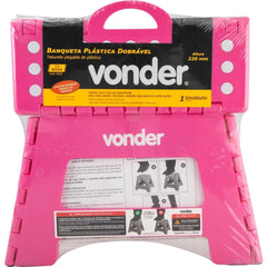 Banqueta Plástica Dobrável Rosa 220mm Vonder