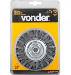 Escova circular torcida 4x1/2" rosca m14 12500rpm Vonder