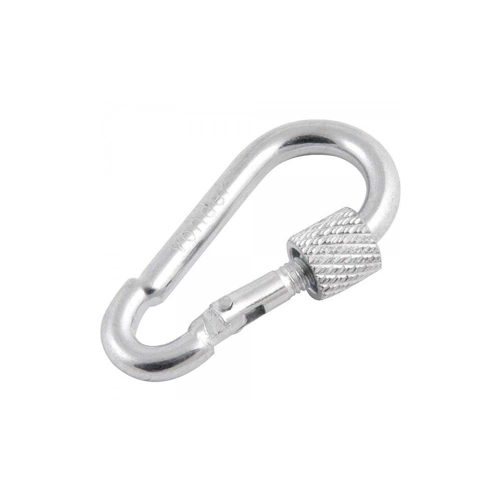 Mosquetão c/ trava roscada 4x40mm leve galvanizado Vonder