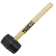 Martelo de Borracha 60 mm Preto Cabo Madeira Tradestar