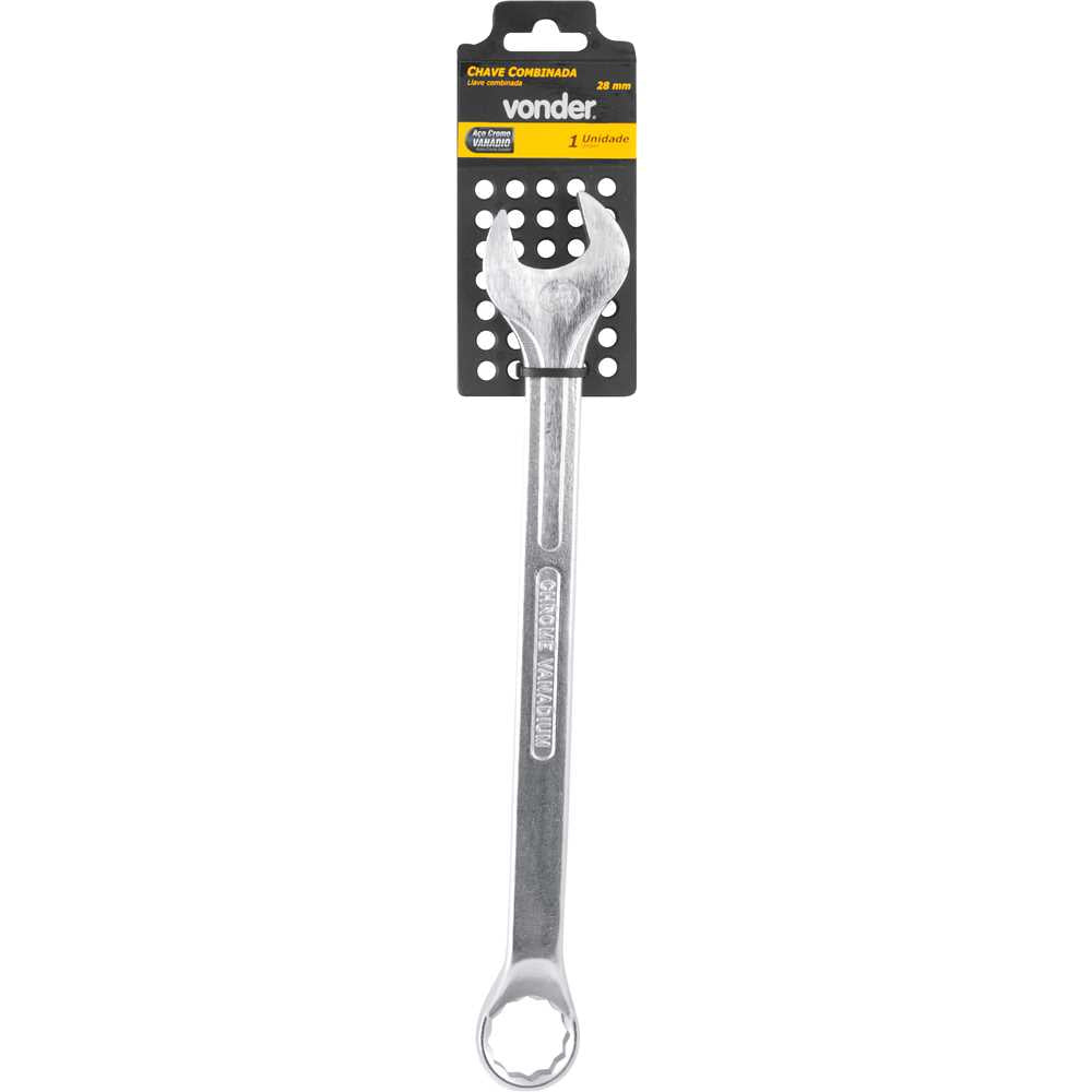 Chave combinada 28mm cromo vanádio cromada cartela Vonder