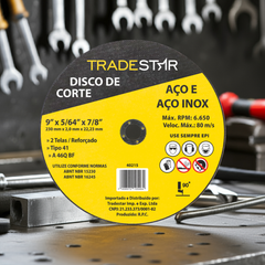 Disco de Corte 230x2,0 mm Furo 7/8" Aço e Inox Tradestar