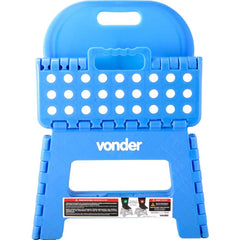 Banqueta Plástica Dobrável Azul 220mm Com Encosto Vonder