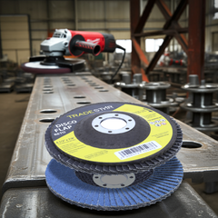 Disco Flap 115 mm G100 Fibra Reto Azul Aço e Inox Tradestar