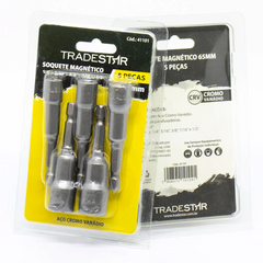 Jogo Soquete Magnético 1/4 - 1/2'' 65 mm CR-V Tradestar