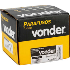 Parafuso Madeira 4,0 x 45 mm Chipboard Cabeça Flangeada Phillips 500 Peças Vonder