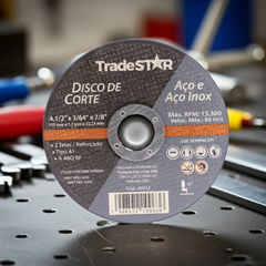 Disco de Corte 115 x 1,2 mm Furo 7/8" Aço e Inox Tradestar
