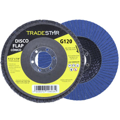 Disco Flap 115 mm G120 Fibra Cônico Azul Aço e Inox Tradestar
