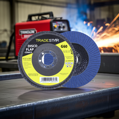 Disco Flap 115 mm G60 Fibra Cônico Azul Aço e Inox Tradestar