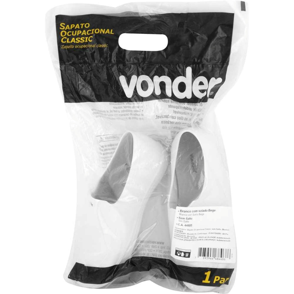 Sapato Antiderrapante e Impermeável Tam. 37 Branco Vonder - Guimepa