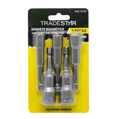 Jogo Soquete Magnético 1/4 - 1/2'' 65 mm CR-V Tradestar