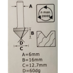 Fresa Ponta V Haste 6 mm x 48 mm D-68161 Makita