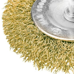 Escova Circular 50 x 8 mm Aço Latonado com Haste Tradestar