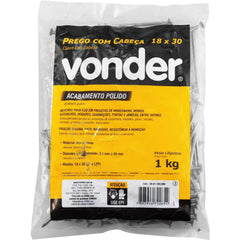 Prego com Cabeça 18 x 30 (2,3/4 x 10) Polido 1 Kg Vonder