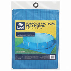 Forro Lona Piscina  2300 a 2700 Litros 2,75x2,75m Proteção Fundo PE Azul Bel Lazer
