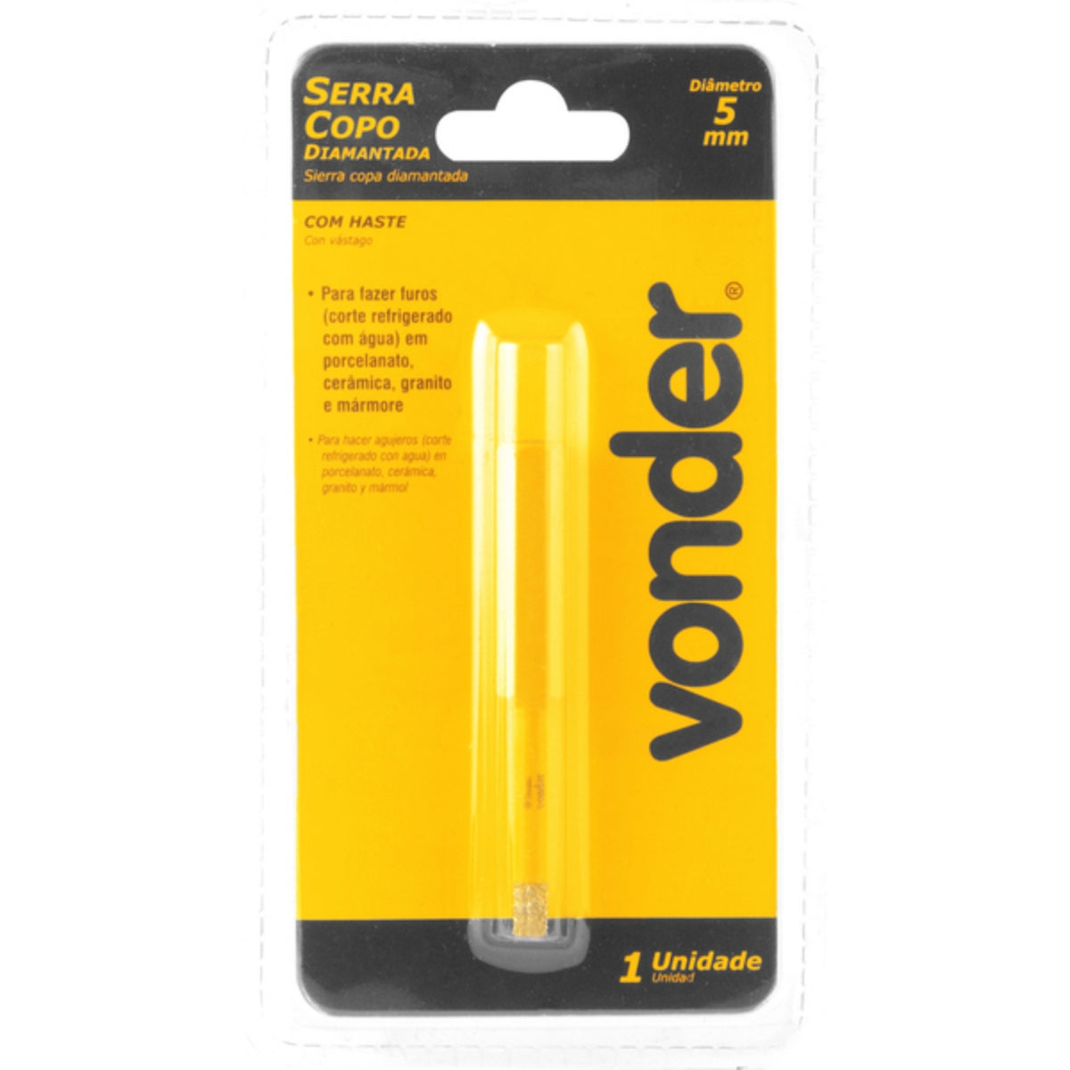 Serra Copo 5mm Diamantada Haste Vonder