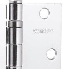 Dobradiça p/ porta 3.1/2" aço carbono cromado c/ 3 pç Vonder