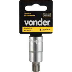 Soquete Hexalobular Encaixe 1/2'' T60 Vonder