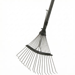 Vassoura Para Jardim Metálica 18 Dentes Com Cabo Palheta Reg