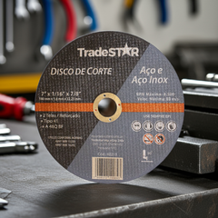 Disco de Corte 180 x 1,6 mm Furo 22,23 mm Aço e Inox Tradestar