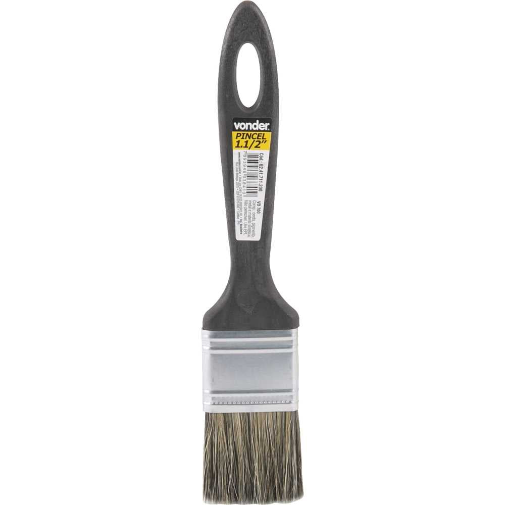 Pincel 1.1/2 Cerdas Gris Cabo Plástico Tintas Latéx E Vonder