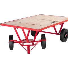Carrinho Plataforma 250Kg 4 Rodas Maciças Compensado Aço Carbono Transporte de Carga Nove54 Vermelho