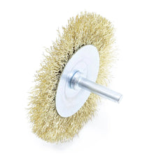 Escova Circular 75 x 10 mm Aço Latonado com Haste Tradestar