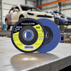 Disco Flap 115 mm G80 Fibra Reto Azul Aço e Inox Tradestar
