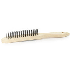 Escova Manual Aço 3 x 15 cm Cabo Madeira Tradestar