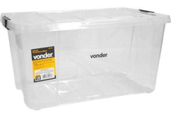 Caixa plástica ferram baú 620x405x317mm transp Vonder