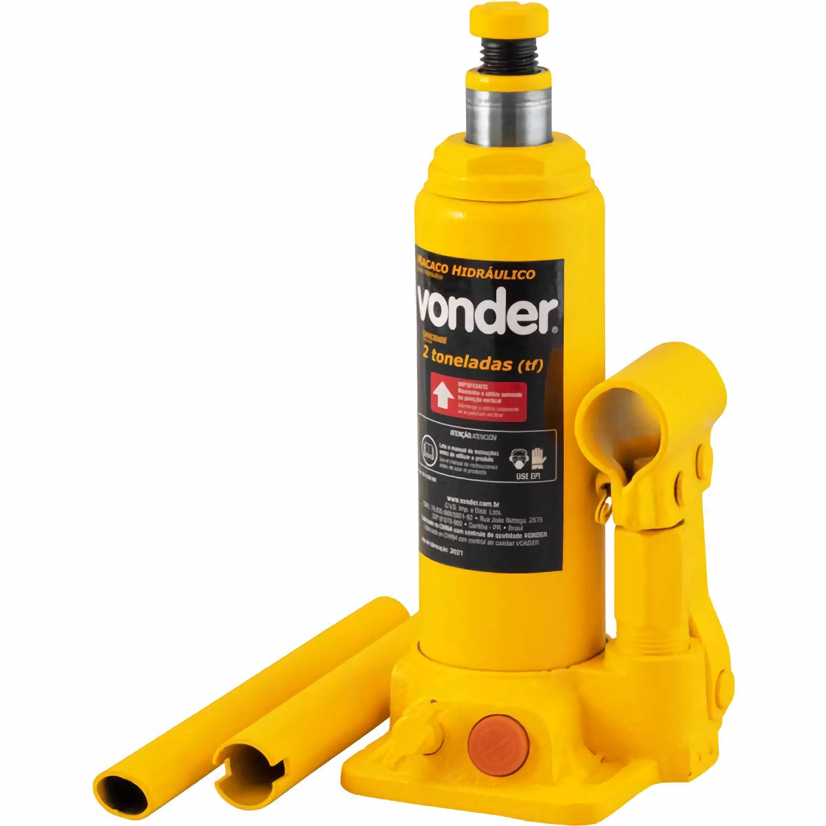Macaco hidráulico garrafa 2 toneladas 1 estágio Vonder