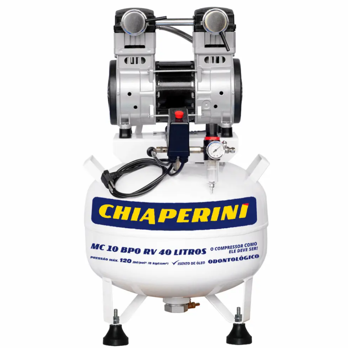 Motocompressor Odontológico s/Óleo 40L MC10 220V Chiaperini