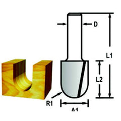 Fresa Ponta U 1/2" Haste 1/4" D-49476 Makita