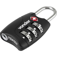 Cadeado com Segredo 3 Algarismo TSA Preto Vonder