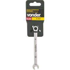 Chave combinada 06mm cromo vanádio cromada cartela Vonder