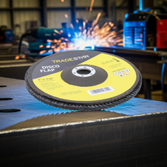 Disco Flap 180 mm G120 Fibra Reto Azul Aço e Inox Tradestar