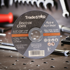 Disco de Corte 115 x 1,2 mm Furo 7/8" Aço e Inox Tradestar