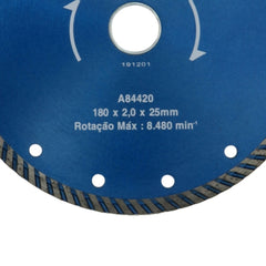 Disco Diamantado Turbo 180 mm x 25 mm A-84420 Makita