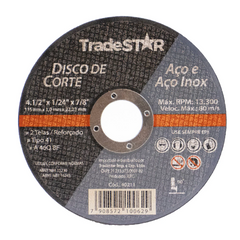 Disco de Corte 115 x 1 mm Furo 7/8" Aço e Inox Tradestar