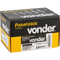 Parafuso Madeira 3,5 x 14 mm Chipboard Cabeça Flangeada Phillips 1000 Peças Vonder