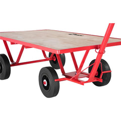 Carrinho Plataforma 250Kg 4 Rodas Maciças Compensado Aço Carbono Transporte de Carga Nove54 Vermelho