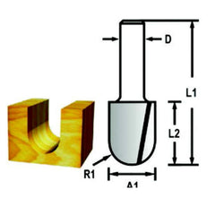 Fresa Ponta U 1/4" Haste 1/4" D-49448 Makita