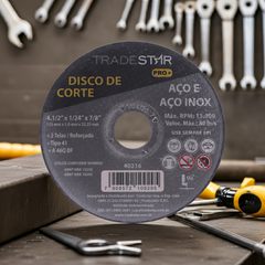Disco de Corte 115 x 1 mm  Furo 7/8" mm Metal Pro Tradestar